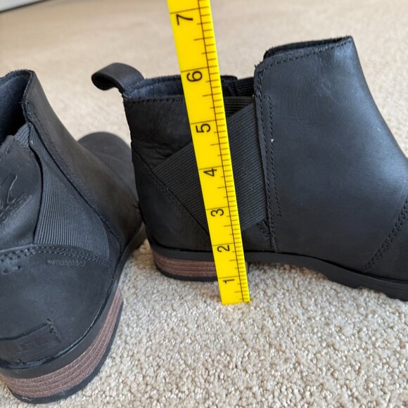 Sorel Emilie Leather Chelsea Boot Waterproof Black Bootie Size 8.5 #NL2671-010 - Picture 16 of 16